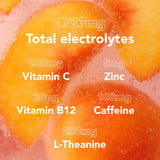 Zooki Hydration+ Energy and Focus Peach Electrolyte Sachets