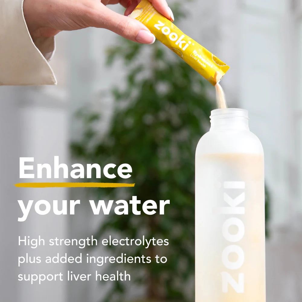 Zooki Hydration+ Liver Health Lemon and Ginger Electrolyte Sachets