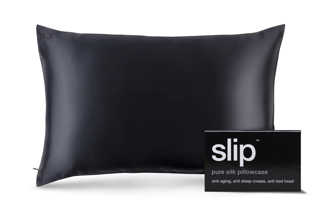 Slip Black Queen Zippered Pillowcase