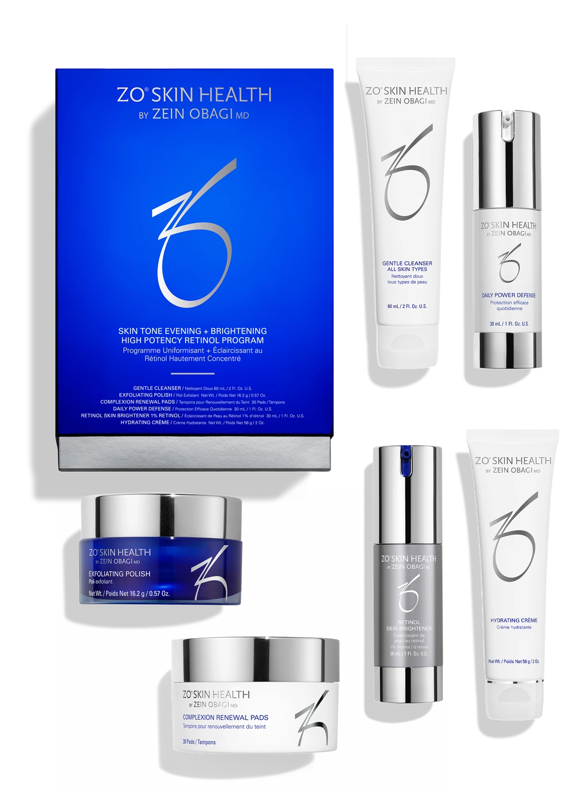 ZO Skin Health Skin Brightening Evening + Brightening High Potency Retinol Program