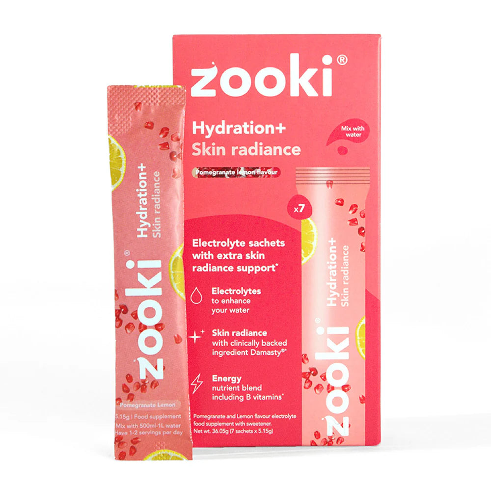 Zooki Hydration+ Skin Radiance Pomegranate Lemon Electrolyte Sachets
