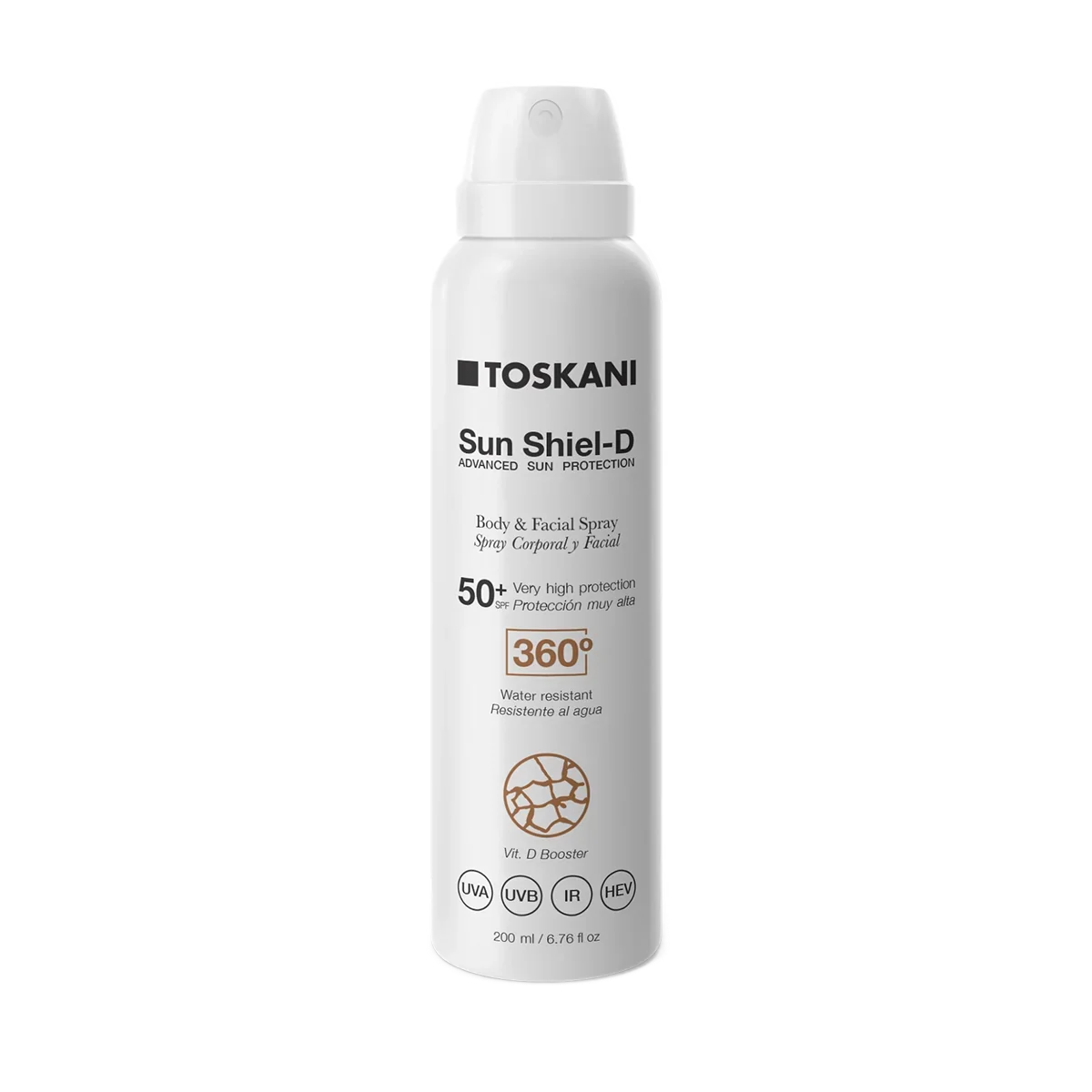 Toskani Sun Shiel-D Body & Face Spray SPF 50+ 200ml